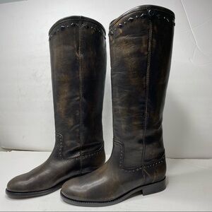 Frye Melissa Rhinestone Button Distress Boots size 6 NEW